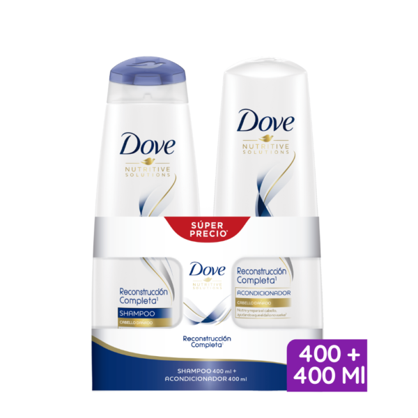 Dove Reconstrucción Completa Shampoo & Acondicionador 400 + 400 Ml