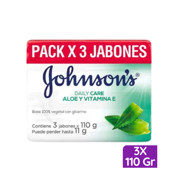 Jabón en Barra Johnson's Aloe y Vitamina E - 3 Uds 110 Gr